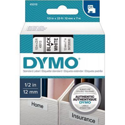 Ruban cassette Dymo 12 mm x 7 m noir et blanc - Compatible systèmes D1 mono-cassette, résistant à l'eau, pétrole et températures extrêmes_0
