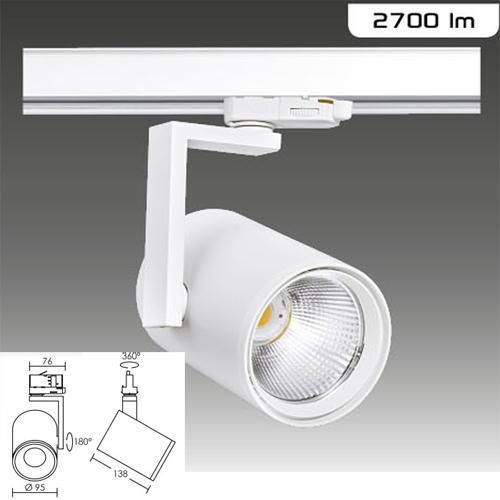 Spot blanc hiten 25  led 25,5w 4000k pour rail 3all aric_0