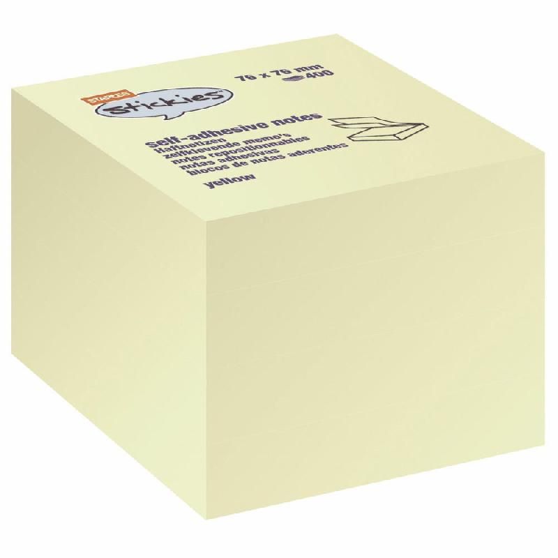 STAPLES BLOC DE NOTES ADHÉSIVES  - 76 X 76 MM - COULEUR : JAUNE