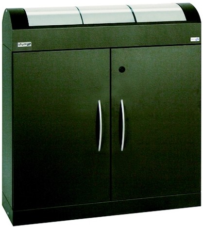 Station de tri sélectif avec 3 bacs 3x45l coloris mokka_0