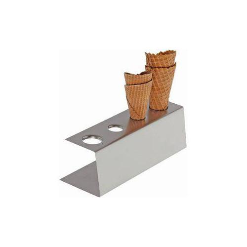 SUPPORT POUR CORNETS DE GLACE EN INOX - 4 TROUS