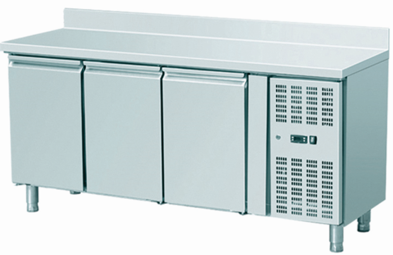 Table réfrigérées professionnelle 3 portes avec dosseret 417 l ventilé -2 / +8°c - THSNACK3200TN_0