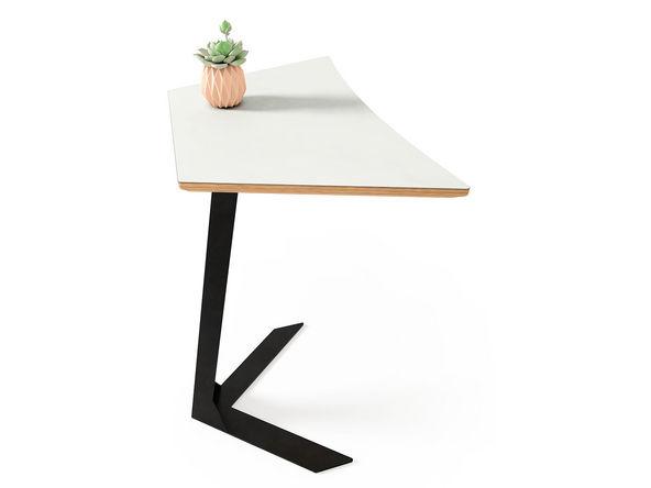 Table Àpoint en stratifié soft-touch pied en porte-à-faux noir_0