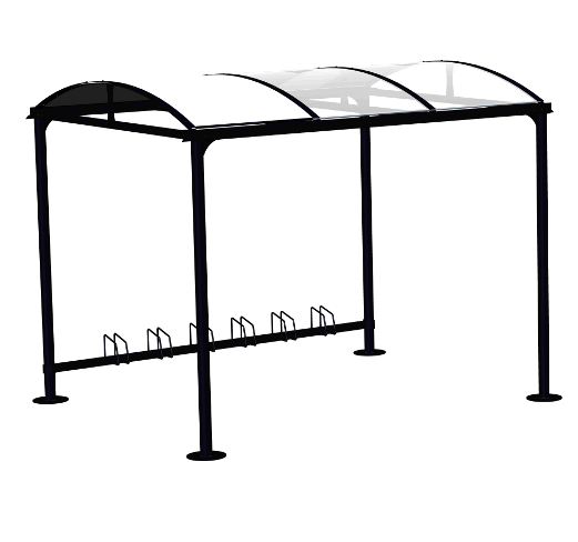Abris vélo ouvert / structure en acier / toiture en polycarbonate_1