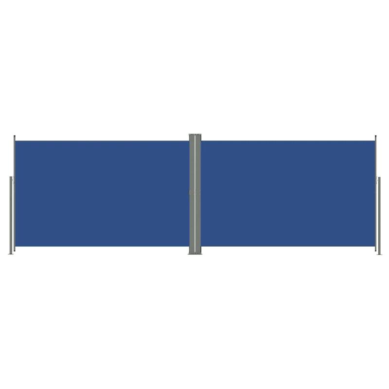 AUVENT PARAVENT STORE BRISE-VUE LATÉRAL RÉTRACTABLE DE PATIO JARDIN TERRASSE BALCON PROTECTION VISUELLE ÉCRAN BLEU 200 X 600 CM 02_0007148_0