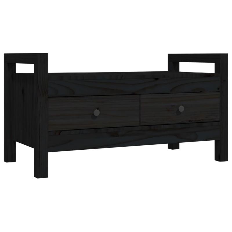 BANC BANQUETTE D\'ENTRÉE 80 X 40 X 43 CM BOIS DE PIN MASSIF NOIR 02_0010873_0