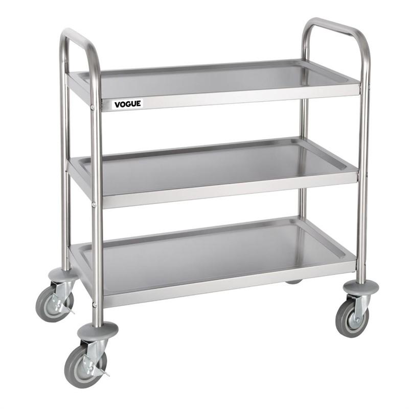 Chariot de débarrassage inox 3 niveaux petite taille - F993_0