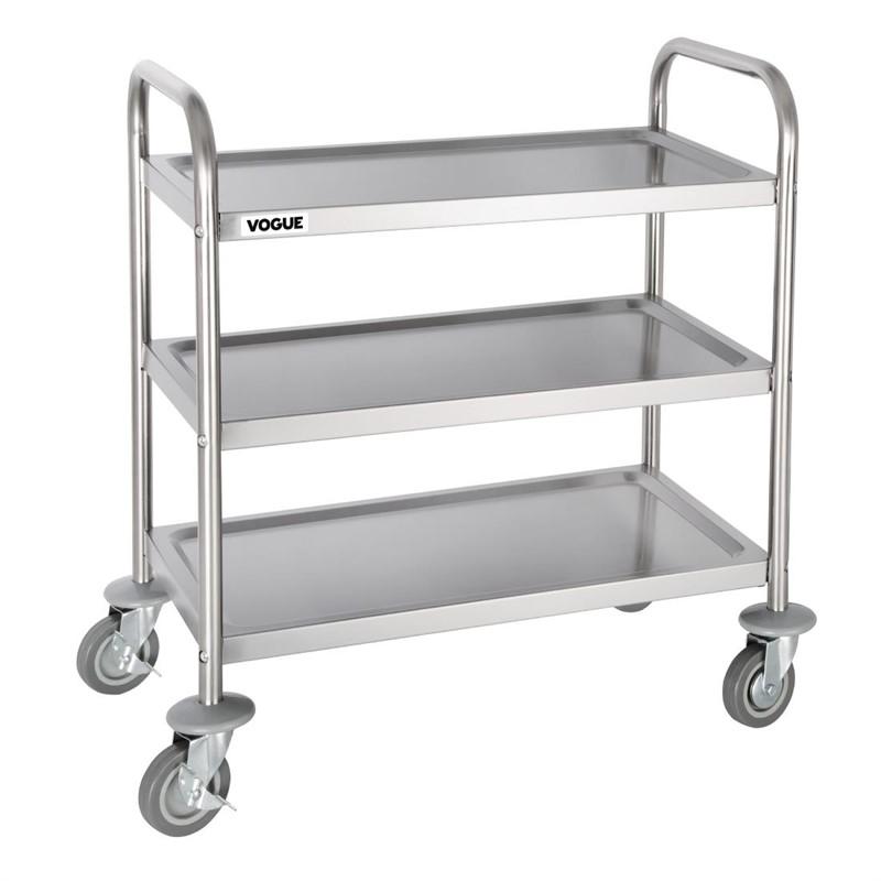 Chariot de débarrassage inox 3 niveaux petite taille VOGUE - F993_0