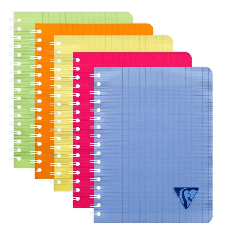 Clairefontaine Lot de 10 Cahier Linicolor Fresh 17x22, 100p./50 feuilles 90 g/m² reliure intégrale, couv. Polypro assortis, Séyès - 3329683287155_0