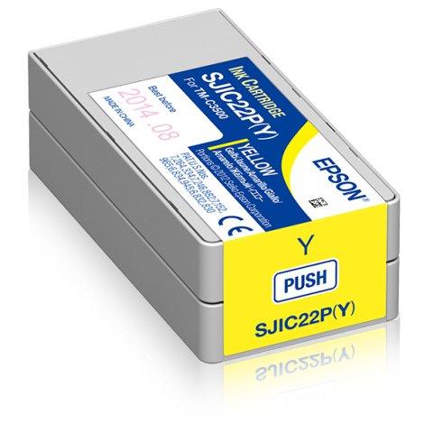 EPSON SJIC22P(Y): INK CARTRIDGE FOR COLORWORKS C3500 (YELLOW) -  AUTHENTIQUE