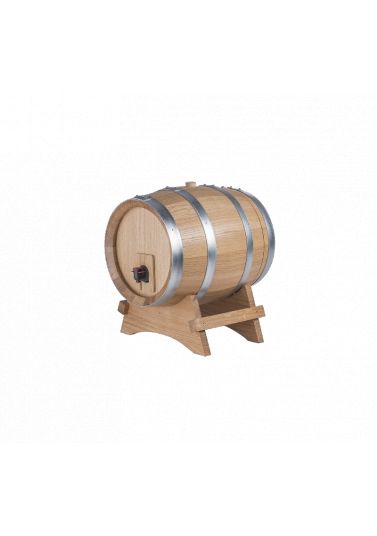 Fût en chêne pour Bag in Box 5L - tonneau en bois Allary - FB5 avec cerclage galvanisé_0
