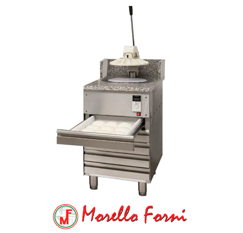 Morello forni - formeuse semi-automatique pizzarella sur meuble 6 tiroirs_0