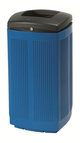 Poubelle publique 60 litres en plastique recyclé - modèle Toscana - écologique et anti-graffitis_0