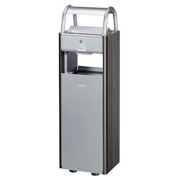 Rossignol - Cendrier-corbeille sur pied KOPA 30L + 6L - gris manganèse et acier - Réf. 56161_0