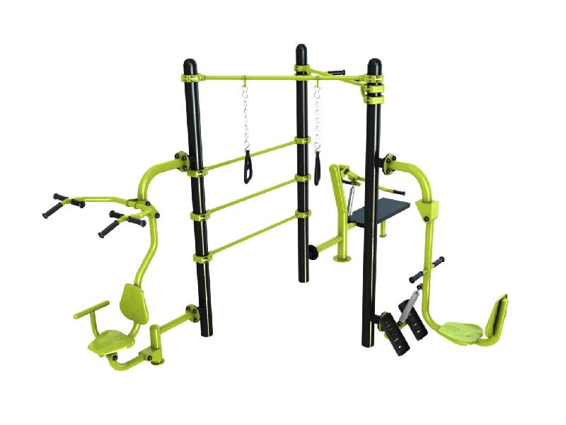 Agrès extérieurs modulables avec barre poignée, TRX, espalier, pull, chest press et leg press - Station Combo 3-10_0