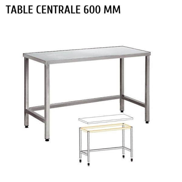Table inox centrale prof 600 mm mapal différentes longueurs - 81215._0