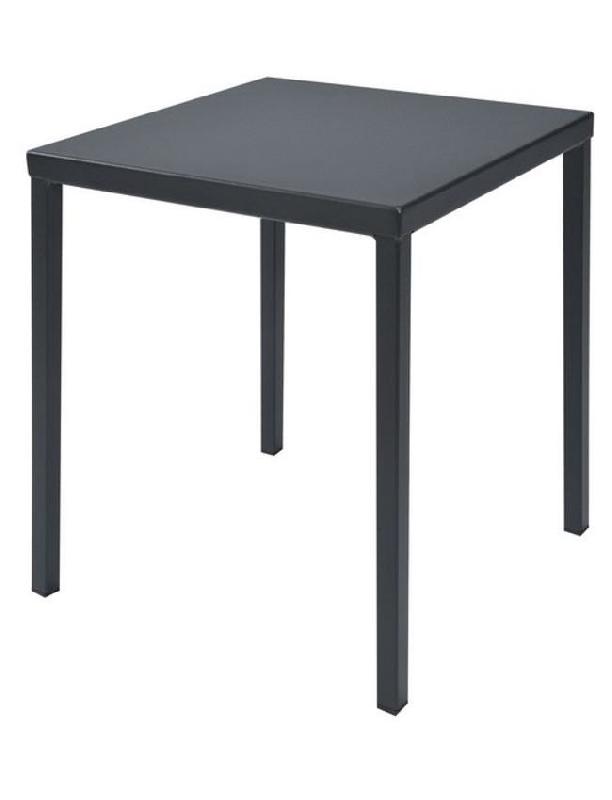 Table Mario - 70x70 cm - Empilable en acier pré-galvanisé avec revêtement polyester - Anthracite ou blanc_0