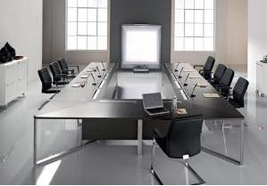 Table de réunion I-MEET - L 480 x 320 - Top access central - Piétement chromé ou laqué - Coffre grande capacité pour fluides et boîtiers électriques - Fabricant LAS - Normes ISO 9001, ISO 14001, OHSAS 18001, FSC_0