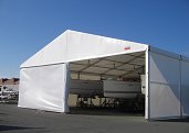 Tente de stockage fermée abristock / structure fixe en aluminium / couverture en pvc / ancrage au sol avec platine_0