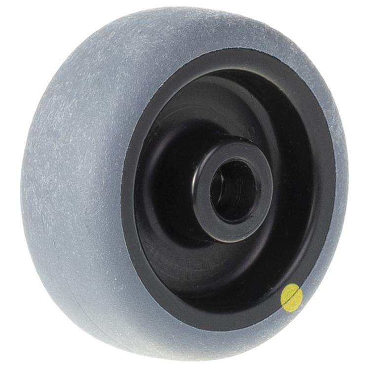 Roue de 50 mm avec caoutchouc thermoplastique gris conducteur d'électricité sur polypropyle_0