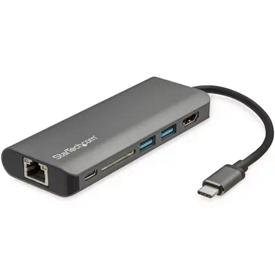 Adaptateur Multiport USB-C - Mini Dock USB-C avec HDMI 4K, 3x USB 3.0 Hub, SD/SDHC, GbE, 60W PD 3.0_0