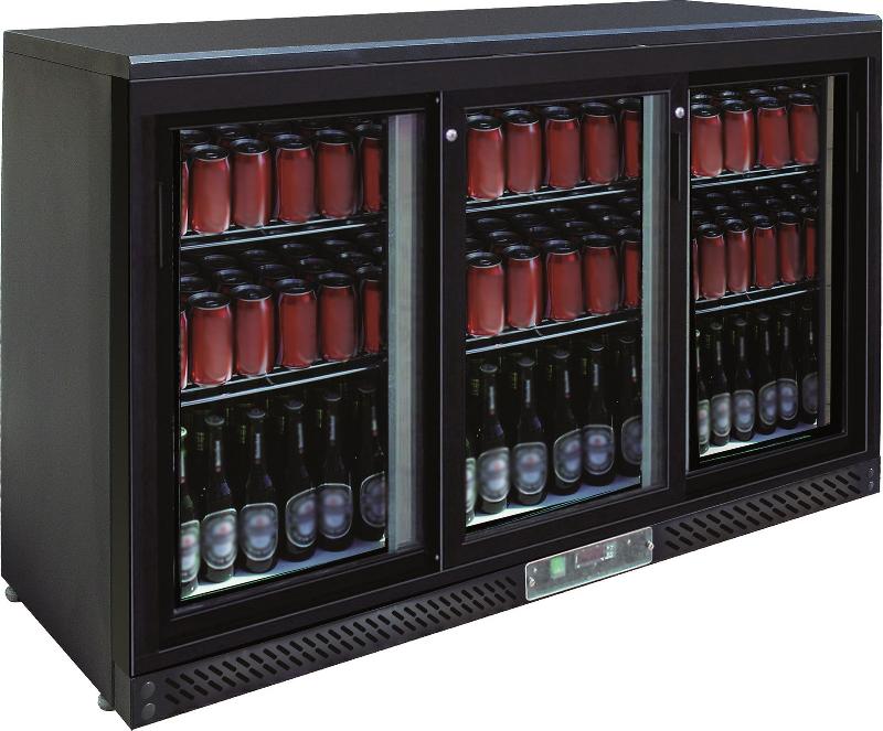 Arrière de bar réfrigère +0/+8°c avec 3 portes coulissantes vitrées - 330 litres - BBC330S_0