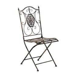 Décoshop26 - Chaise de jardin balcon terrasse design rustique pliable en métal bronze 10_0003037 - 3000251363258_0