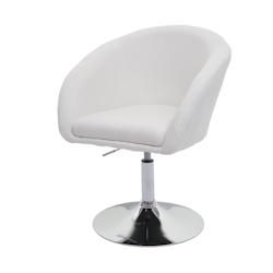 Décoshop26 - Chaise de salle à manger pivotante réglable en hauteur tissu/textile blanc crème 04_0006310 - blanc 3000261698494_0