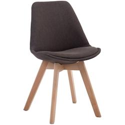 Décoshop26 - Chaise de salle à manger x1  design scandinave en tissu gris foncé et piètement à 4 pieds en bois clair 10_0003271 - gris 3000251487350_0