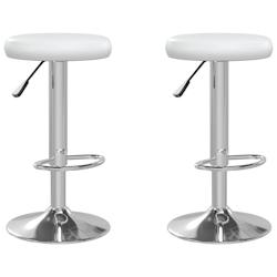 Décoshop26 - Lot de 2 tabourets de bar chaises hautes en PVC blanc et acier DEC029617 - blanc 3000257466298_0