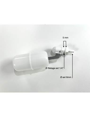 Flotteur de remplissage orientable à 180° - raccord rapide 1/4 - PVC_0