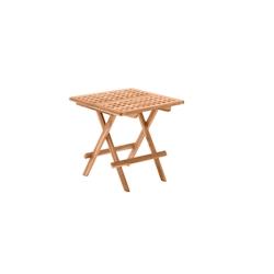 Möbilia Table de jardin carrée 50 cm en teck | pliable | L 50 x P 50 x H 50 cm | naturel - beige Bois massif 11020001_0