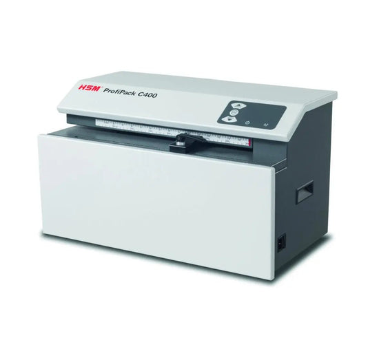 Matelasseur de carton professionnel compacte et robuste 625W - Débit horaire 50 kg/h - HSM ProfiPack C400_0