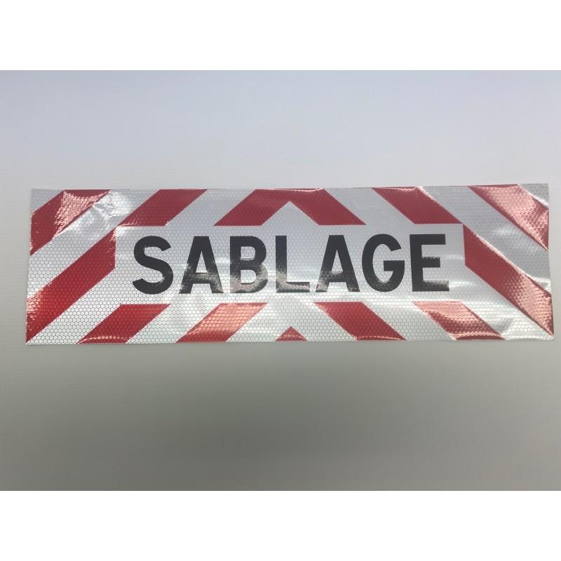 Plaque adhésive ou magnétique rétro-réfléchissante ADR 500 x 150 mm classe 2(b) - Service/Sablage pour véhicules et engins_0