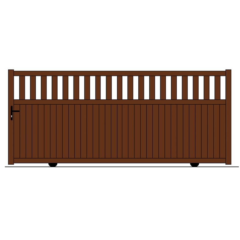 Portail coulissant à rail habitat lalande / simple vantail / droit / semi-ajouré / en aluminium_0
