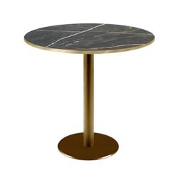 Restootab - Table Ø70cm Rome bistrot marbre feu - noir fonte 3701665200763_0