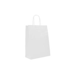 Sac papier poignées torsadées blanc 21+9x28 cm - Vendu par 300 - 3760365406042_0