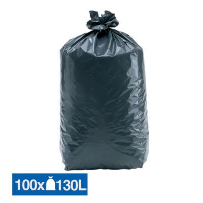 Sacs poubelle déchets lourds Tradition qualité épaisse gris 130 L, lot de 100_0