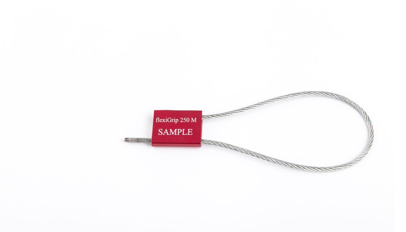 Scellé de sécurité câble - diamètre 2.5 mm - acier/aluminium - longueur 250 mm - norme ISO 17712:2013_0