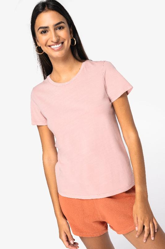 T-shirt écoresponsable délavé femme - 100% coton biologique - Réf: NS316_0