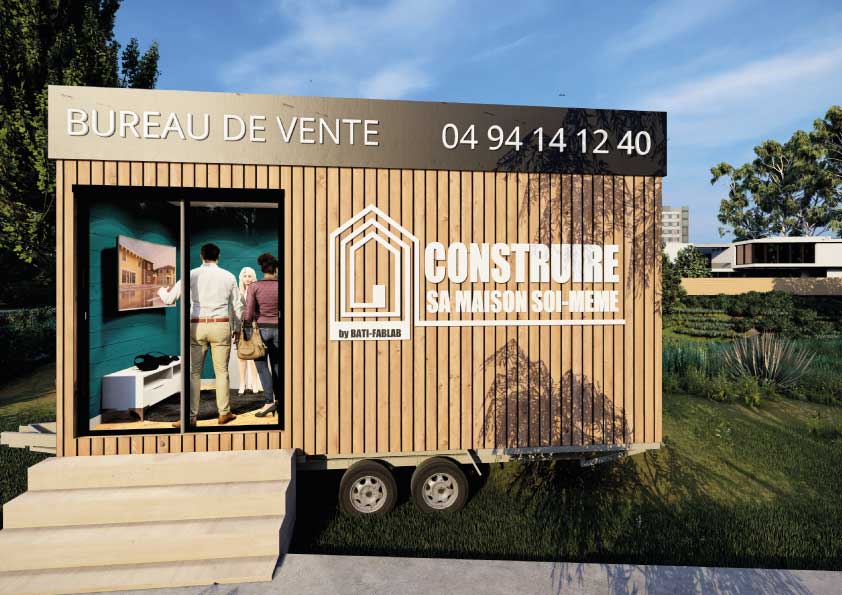 Tiny Pro - Bureau de vente mobile et modulable, structure acier galvanisé, isolation en laine de roche_0