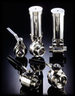 Vannes à boule en inox 316L - commande manuelle ou pneumatique - stérilisables et démontables_0