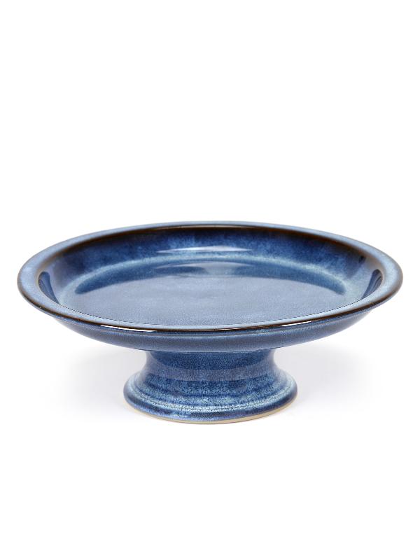 PLAT À GÂTEAU ROND BLEU FONCÉ ÉMAILLÉ GRÈS Ø 23,5 CM PURE BLUE SERAX