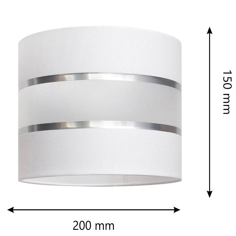 HELAM ABAT-JOUR HELEN E27 Ø20/HAUTEUR15CM BLANC/ARGENT