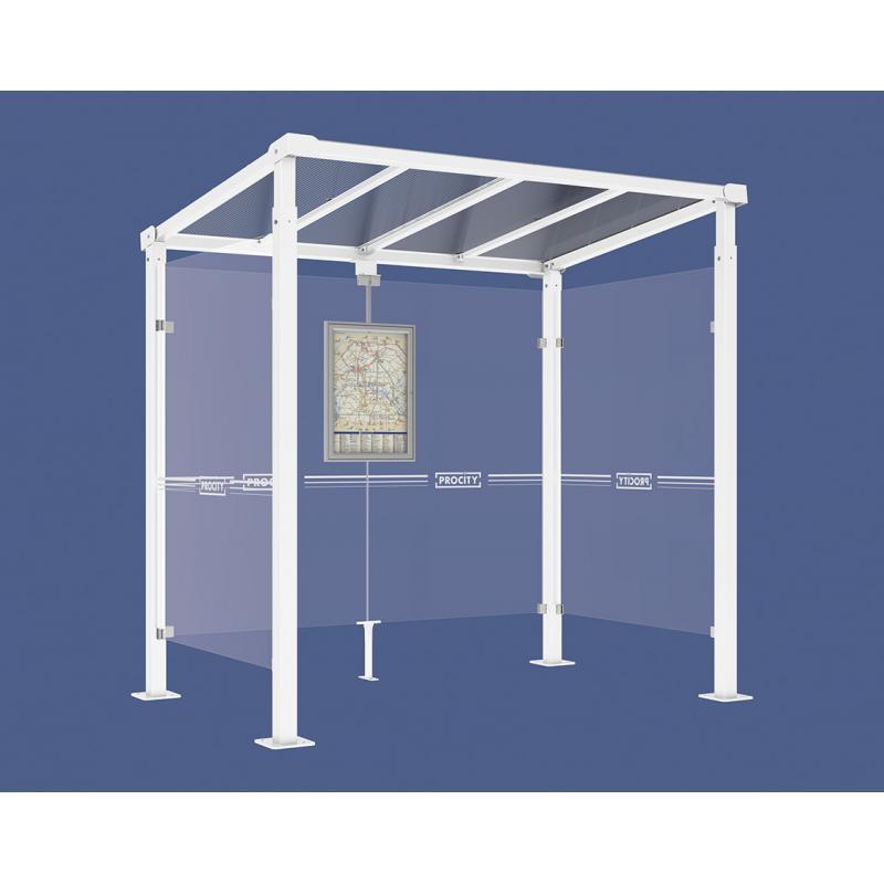 Abri bus Milan - Lignes simples et épurées avec options personnalisables - Structure en acier et toit en polycarbonate_0