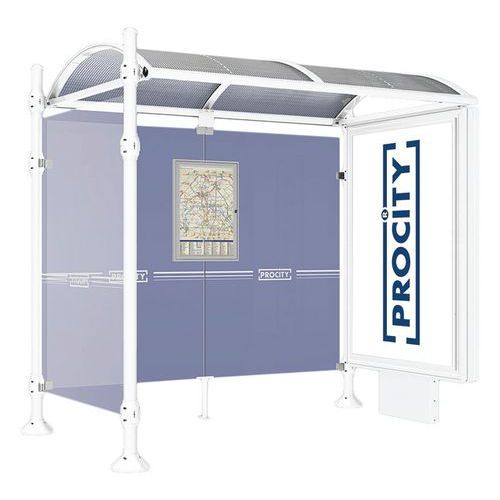 ABRI BUS PROVINCE 2.50 M CAISSON 1 BARDAGE AGORA BLANC 9010 - PROCITY