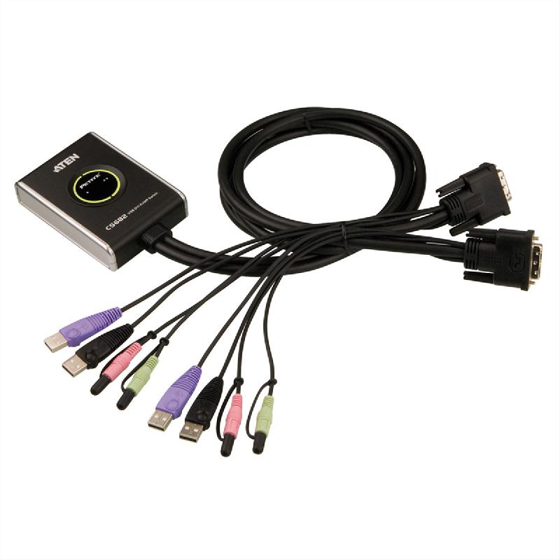 Aten cs682 switch kvm dvi, usb, 2 ports_0