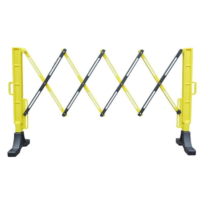 Barrière extensible 2m - en plastique, légère et maniable, coloris rouge/blanc ou noir/jaune_0
