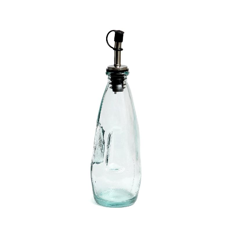 Bazar Bizar Bouteille d'huile en verre recyclé 6x6x23 cm bleu - Lot de 12 - bleu verre ESSAMI003B-MTR12_0