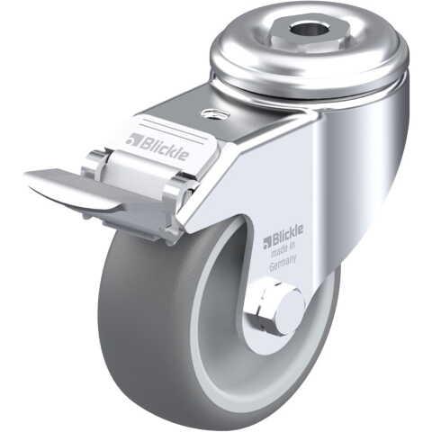 BLICKLE - ROULETTE PIVOTANTE À FREIN Ø 80MM BANDAGE CAOUTCHOUC TPE 100KG - LKRA-TPA 80G-11-FI